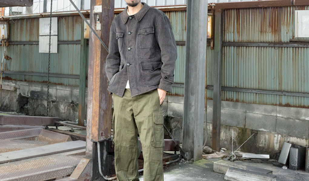 現代に受け継がれたフランスメイドのビンテージハンティングジャケット VINTAGE / FRENCH HUNTING JACKET with  Animal Button 動物ボタン